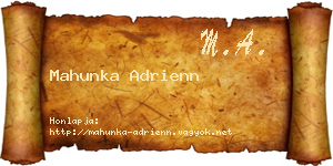 Mahunka Adrienn névjegykártya